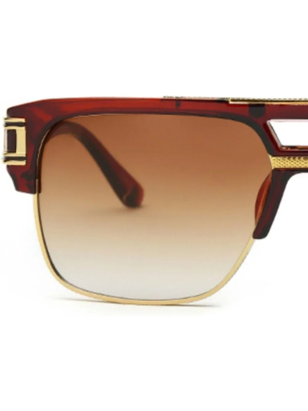 Trendy 70s Retro Square Sunglasses for Men & Women - Gold Metal Sun Glasses